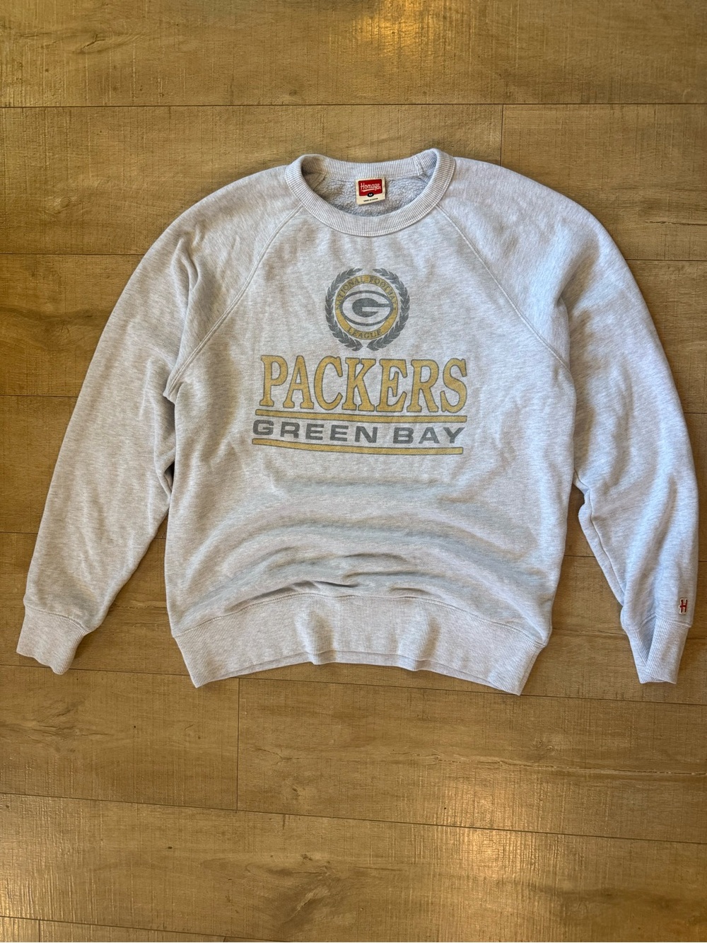 HOMAGE Gray Green Bay Packers Crewneck Sweatshirt size medium NFL